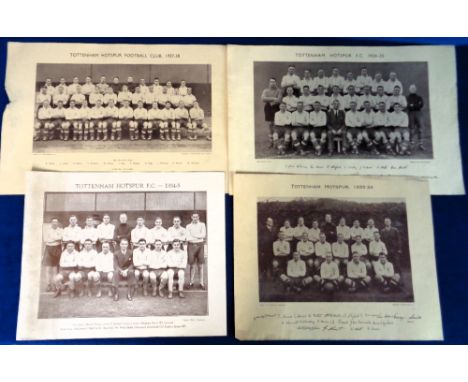 Trade issues, Football Team a collection of 9 large paper supplements, various issuers inc. Tottenham 1933/4 (News Chronicle)