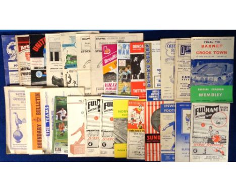 Football programmes, a collection of approx. 60 programmes mostly 1950/60's including Arsenal v Preston 47/48, Tottenham Res 