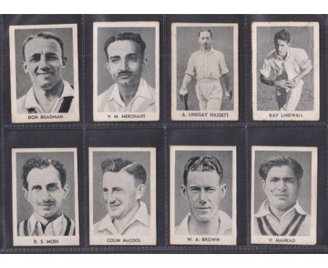Trade cards, Amalgamated Press (Australia), Famous Test Cricketers (Inscribed 'Radio Fun'), 'M' size (set, 24 cards) includes