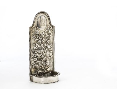 A 17th or 18th century silver sconce by IG, although not hallmarked it bears the makers mark IG above a star, the fine emboss