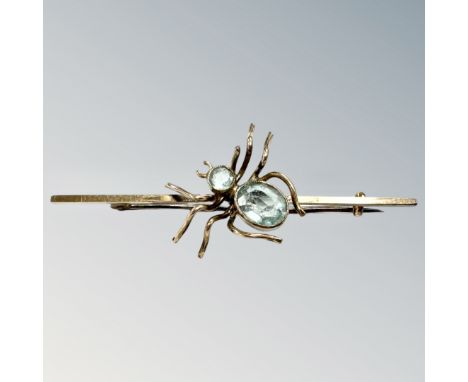 A vintage 9ct gold spider brooch, 4g.