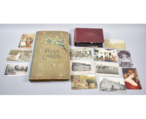 Two Vintage Postcard Albums Containing Scenic and Humorous Postcards 