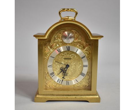 A Mid/Late 20th Century Swiza Brass Cased Carriage Clock, Working Order, 15.5cm high 