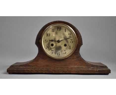 A Mid 20th Century Oak Cased Napoleon Hat Mantle Clock, 42cm Wide 
