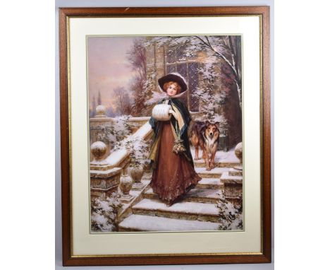 A Framed Sydney Kendrick Print, "A Winter Rose", 50x64cm 