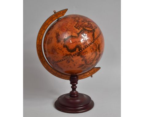 A Reproduction Model of an 18th Century Globe by Blaeuw, 38cm high 