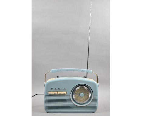 A Modern Akai Four Band Radio in the Vintage Style, 32cm Wide 