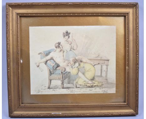 A Small Gilt Framed Erotic Print, 24x19cm 