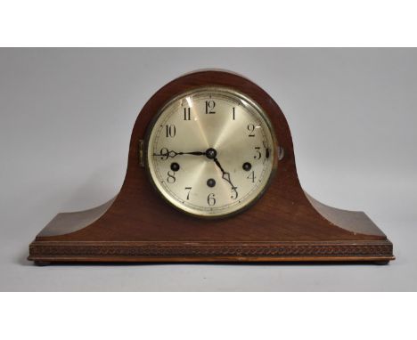 A Mid 20th Century Mahogany Cased Westminster Chime Mantle Clock, 43cm wide 