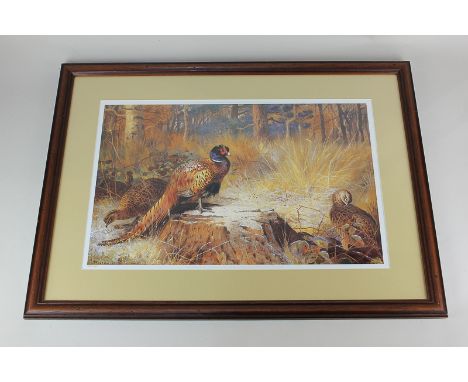 After Archibald Thorburn (1860-1935), limited edition coloured print, pheasants in woodland glade, published by The Sherwood 