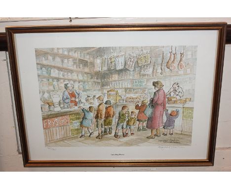 Margaret Clarkson, children buying sweets inside a shop, 'Spending Money', limited edition colour print, 365/500, numbered an