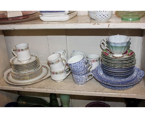 A Paragon Belinda part tea / coffee set decorated with pink and blue flowers on white ground, comprising four coffee cups, tw