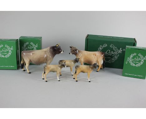 A Beswick model of a Jersey bull Ch. Dunsley Coyboy, in shaded light brown gloss, 11.5cm, without box, together with a Beswic