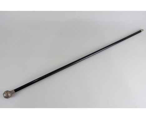 A white metal topped swagger stick for Aden Police, 70.5cm