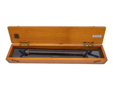 An ebony and brass parallel rule from the Cunard liner RMS 'Queen Mary': maker B J Hall &amp; Co Ltd, London, with manuscript