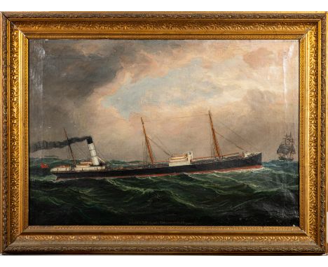 British School (early 20th century)A ship's portrait of the 'SS Rock Light of London, T Stephensen Chief Engineer 1908'indist
