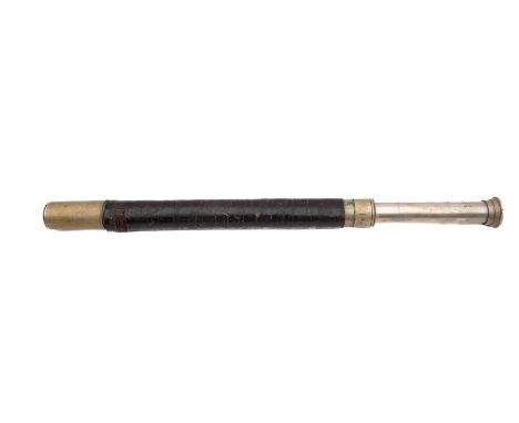 A Ministry of Defence issue single draw leather bound telescope. maker T Cooke &amp; Sons Ltd, London , No. 7310: stamped as 