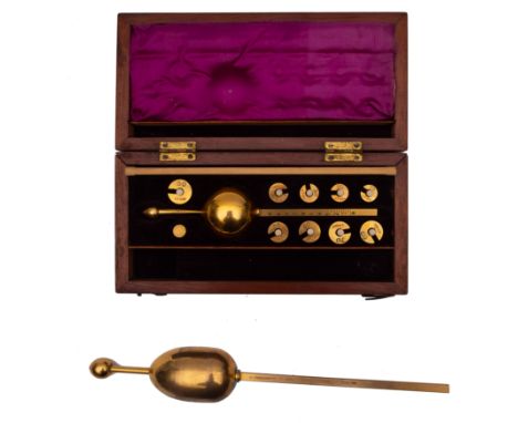 A late 19th century Sike's Hydrometer, maker H Geere, Brighton,  No 41407: in fitted mahogany case, together with an uncased 