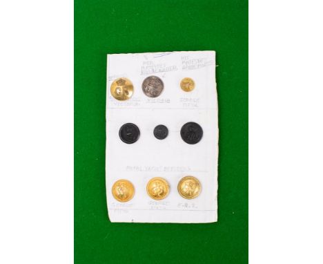 A group of nine late 19th.early 20th century maritime related ceremonial dress buttons: comprising a Victorian Barge master's
