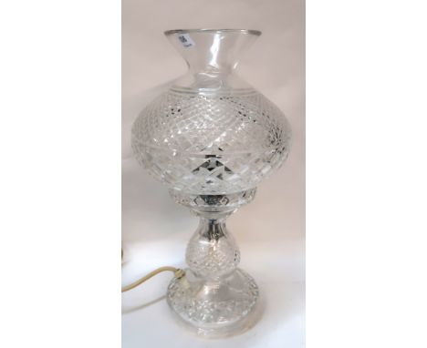 A Waterford cut glass table lamp Condition Report: good condition no issues, 36cm high.