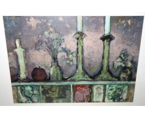 ANNE ANDERSON Brides Blossom, The Mantelpiece, mixed media, signed, 58 x 58cm and 48 x 66cm (2) Condition Report: Available u