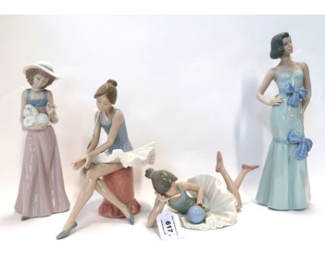 Two Nao figures of ballerinas and two other Nao figures Condition Report: Available upon request