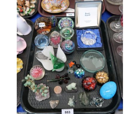 A collection of paperweights including Caithness and assorted other glass ornaments Condition Report: Available upon request