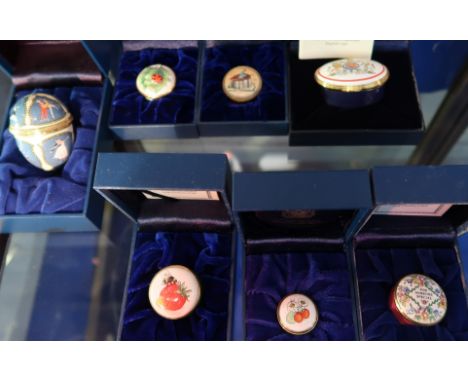 Seven Halcyon Days enamel trinket boxes Condition Report: All in good condition.