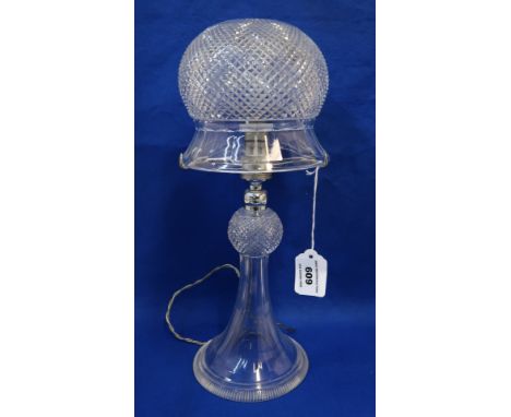 A cut crystal and chrome table lamp Condition Report: Available upon request