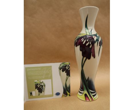 A Moorcroft pottery vase decorated in the Persephone pattern, by Nicola Slaney, dated 2007 for the Collectors Club, impressed