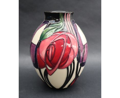 A Moorcroft pottery Charles Rennie Macintosh pattern vase, designed by Emma Bossons, dared 2008, impressed and painted marks,