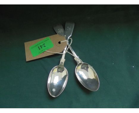 Pair of silver tea spoons, Exeter 1873