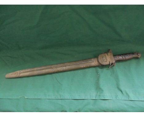 First World War Bayonet, wooden handled with sheath