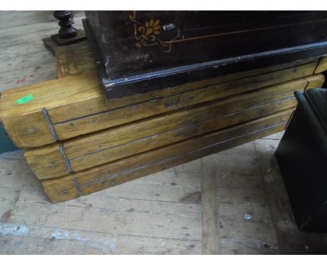 Unusual item, heavy large table (possible coffee table), we understand made from the sleepers of the Tai Railway, possible Se