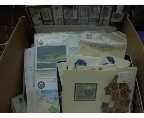 STAMPSLarge box of mixed stamps, First Day covers, loose pages of foreign stamps