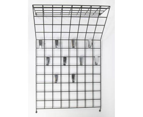 Coen de Vries for Devo "toonladder" metal coat rack, the Netherlands 1960's Black metal coat rack with grey metal hooks. Coen