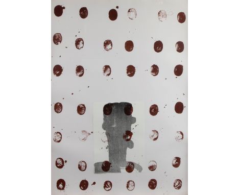James BROWN (1951-2020) Lithograph in colors Red Spots I (1989) Signed, dated en numbered 22/35 Kleurenlithografie Red Spots 