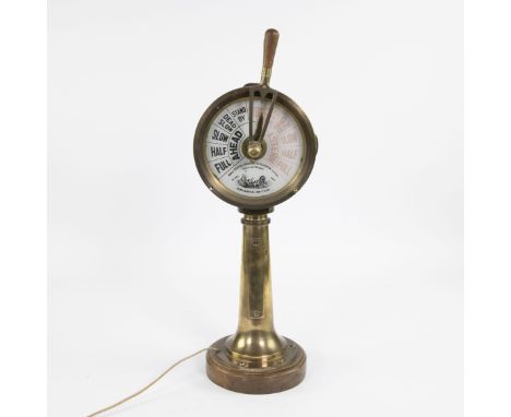 Vintage Brass SHIP ENGINE Telegraph advertising object from shop display case. Vintage Messing SCHEEPSMOTOR reklameobject uit