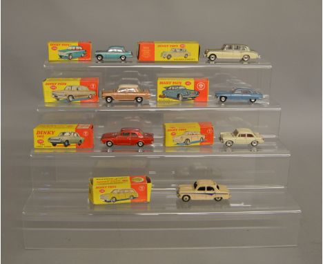 6 boxed Dinky Toys car models, 130 Ford Corsair, 134 Triumph Vitesse, 142 jaguar Mk X, 144 Volkswagen 1500, 196 Holden Sedan 