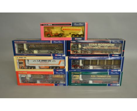 7 Corgi 1:50 scale diecast trucks in various liveries including&nbsp; Brian Harris, Sanderson, Ken Thomas LTD etc all are Lim