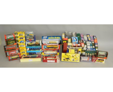 A very good quantity of boxed diecast models by Corgi, Oxford, EFE, Lledo and others, including three model buses from the Co