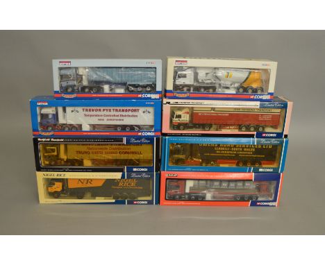 8 Corgi 1:50 scale diecast trucks in&nbsp; various liveries including Tarmac, Owens, Nigel Rice etc, mostly Limited Editions 