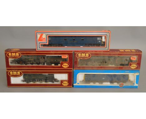 OO Gauge. 3 boxed GMR Locomotives including two 4-6-0 Locomotives with Tenders BR black '46100' and Great Western 'Caerphilly