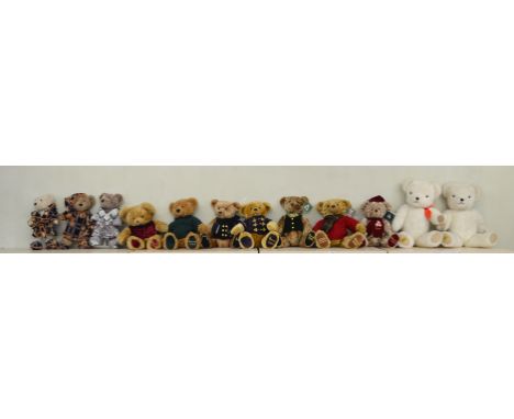 12 teddy bears by Harrods, Merrythought and Chad Valley (12)