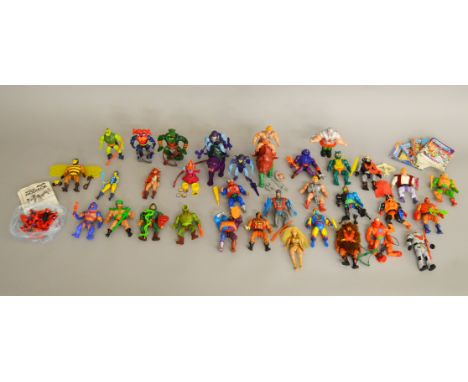 He-Man Maters Of The Universe x36 figures by Mattel; including Battle Cat, Skeletor, Panthor, He-Man etc along with 32 He-Man