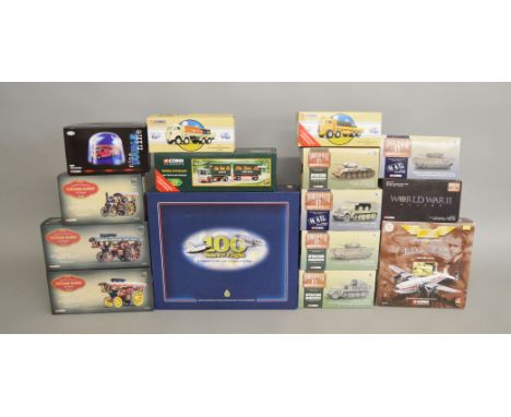 15 boxed Corgi diecast models including items from the 'Classics', 'Vintage Glory' and 'World War II' ranges together with tw