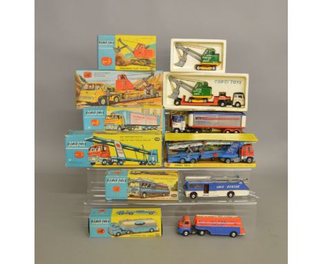 5 boxed Corgi 'Major' Toys including 1126 Ecurie Ecosse, 1128 Priestman Cub Shovel, 1129 Bedford 'Milk' Tanker, 1137 Ford Til