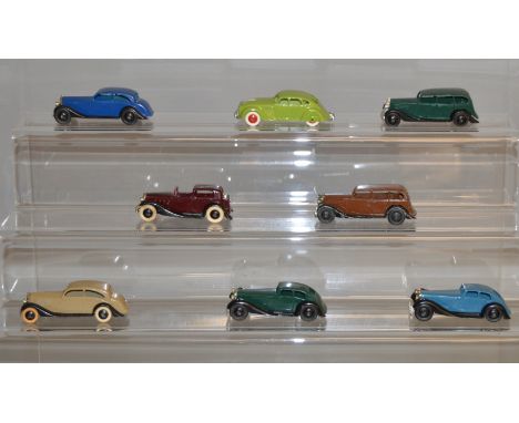 7 unboxed Dinky Toys including 30a Chrysler Airflow, 30b Rolls Royce etc. together with a white metal copy of a Dinky Toys 24
