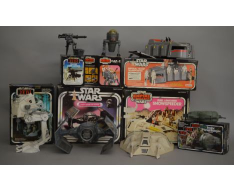 7 Star Wars boxed vintage sets by Kenner and Palitoy, which includes; Imperial Troop Transporter, Endor Forest Ranger Vehicle