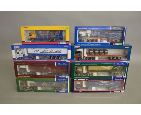 8 Corgi 1:50 scale diecast trucks in&nbsp; various liveries including&nbsp; H.E.Payne Transport LTD, Maurice Hill, Matlock Tr